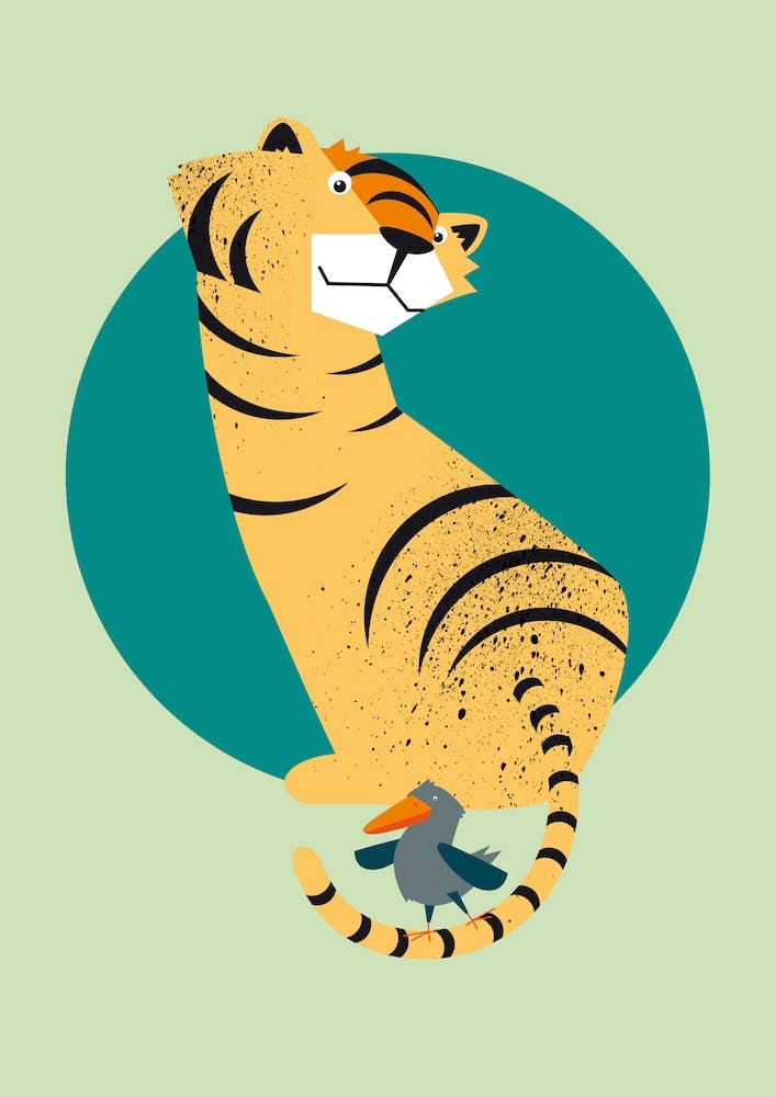 Friends Tiger and Bird
