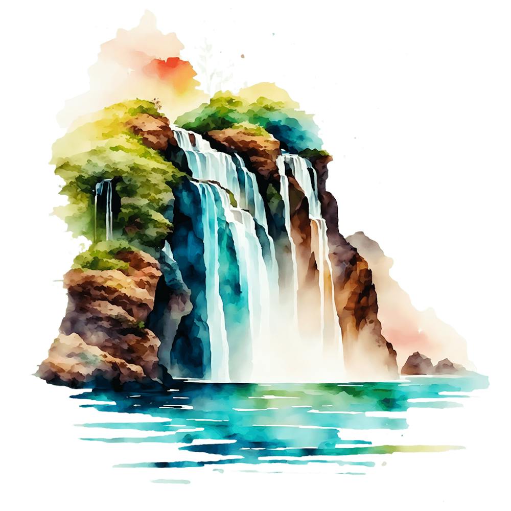Watercolor Waterfall