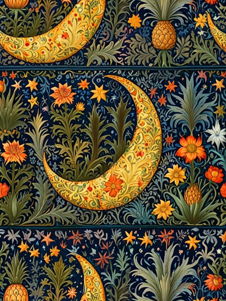 William Morris Moon And Pineapples 1