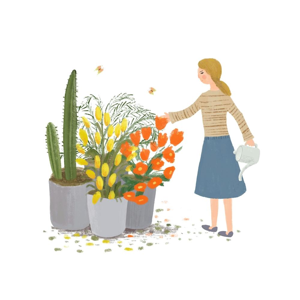 Watering Flowers Square