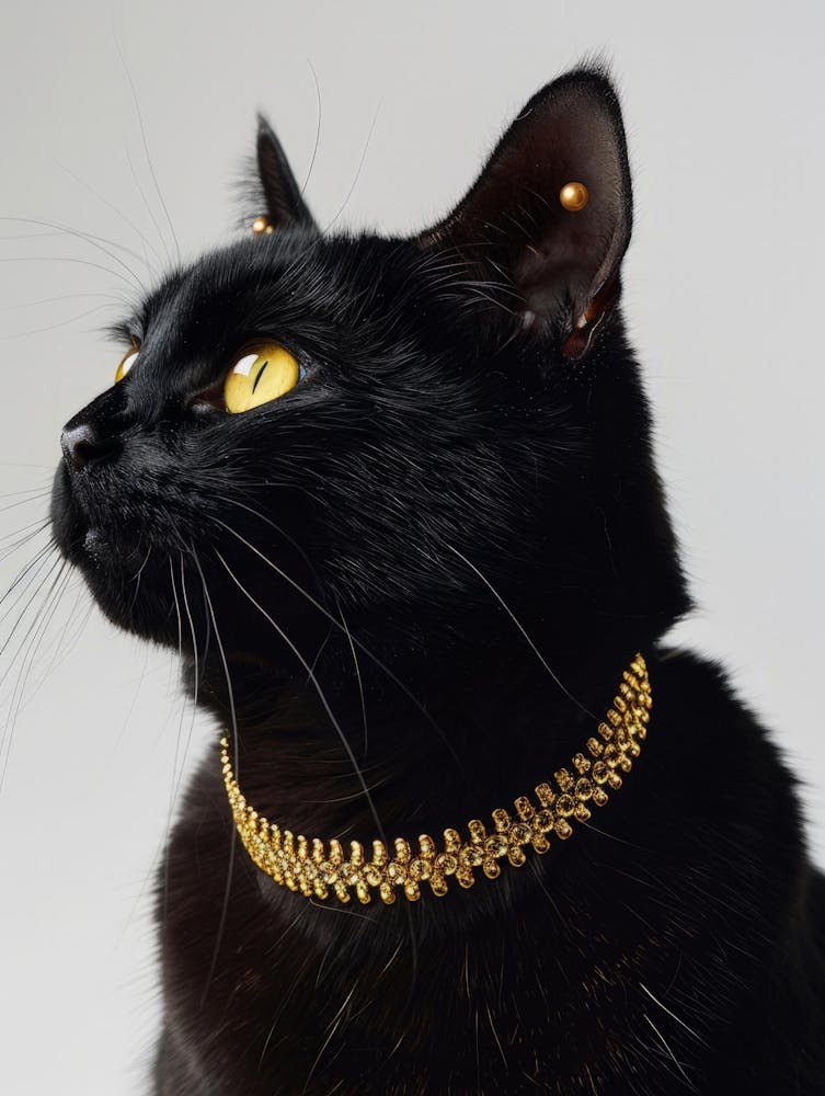 Cat With Gold Collar 2
