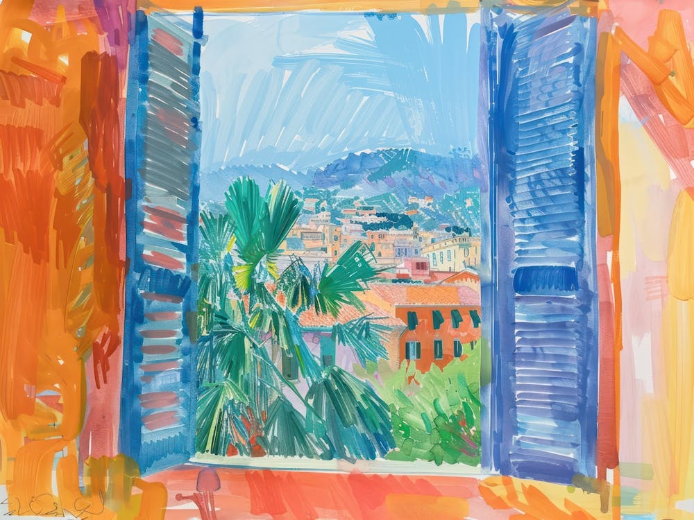 Genoa From The Window View Painting 1