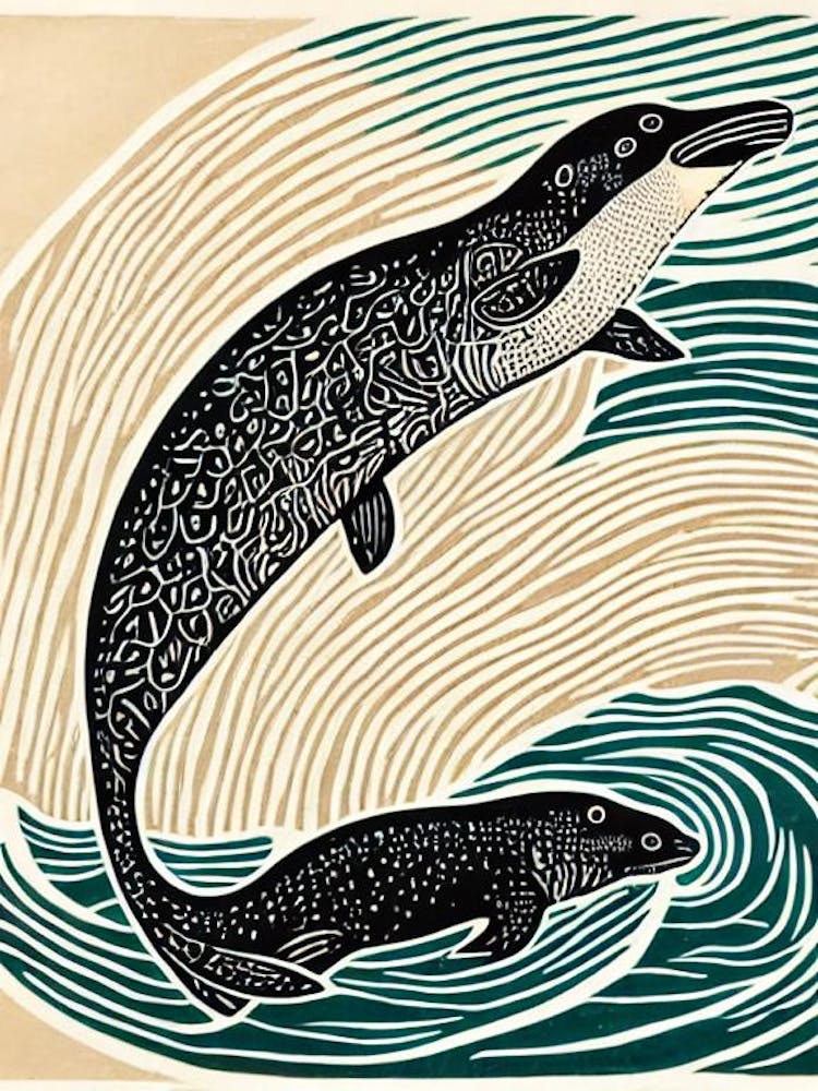 Leopard Seal Linocut