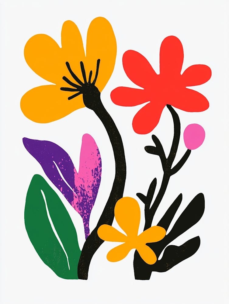 Flowers On A White Background 19