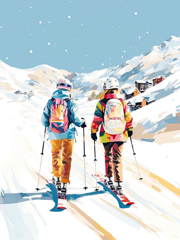 Big Sky Resort   Montana Usa, Ski Resort Illustration 0