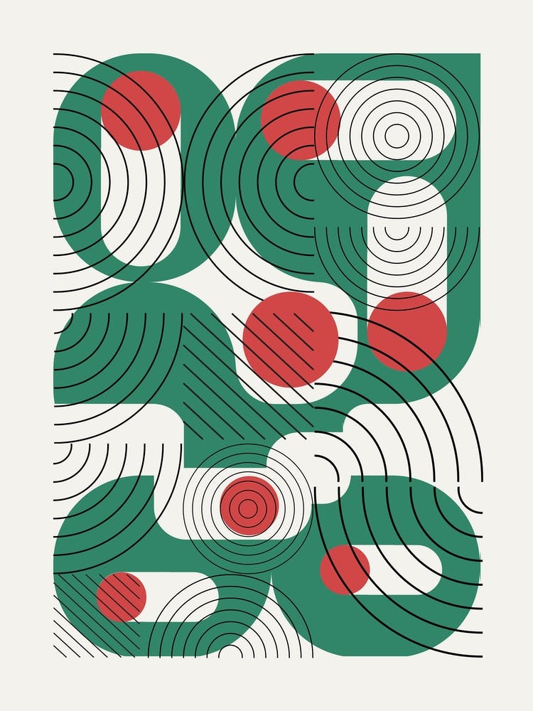 Aquamarine Geometrical Lines