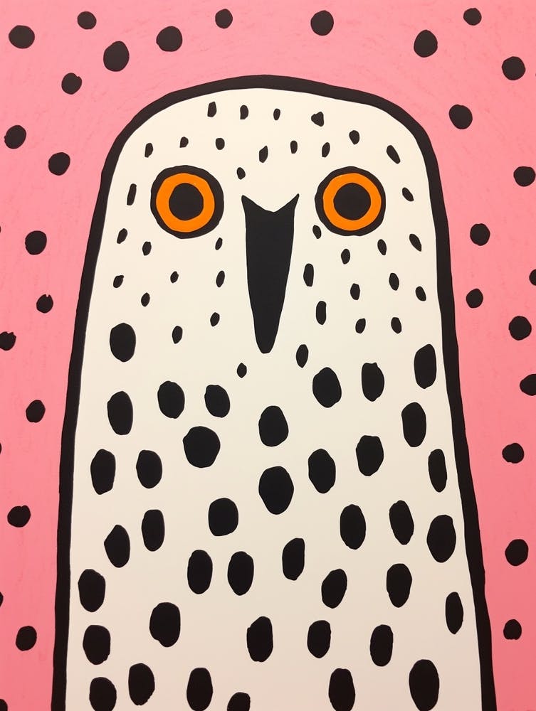 Pink Polka Dot Snowy Owl 3