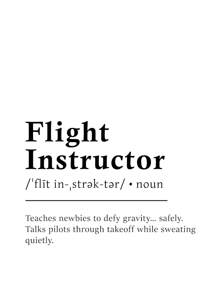 Flight Instructor Definition Poster - Dictionary