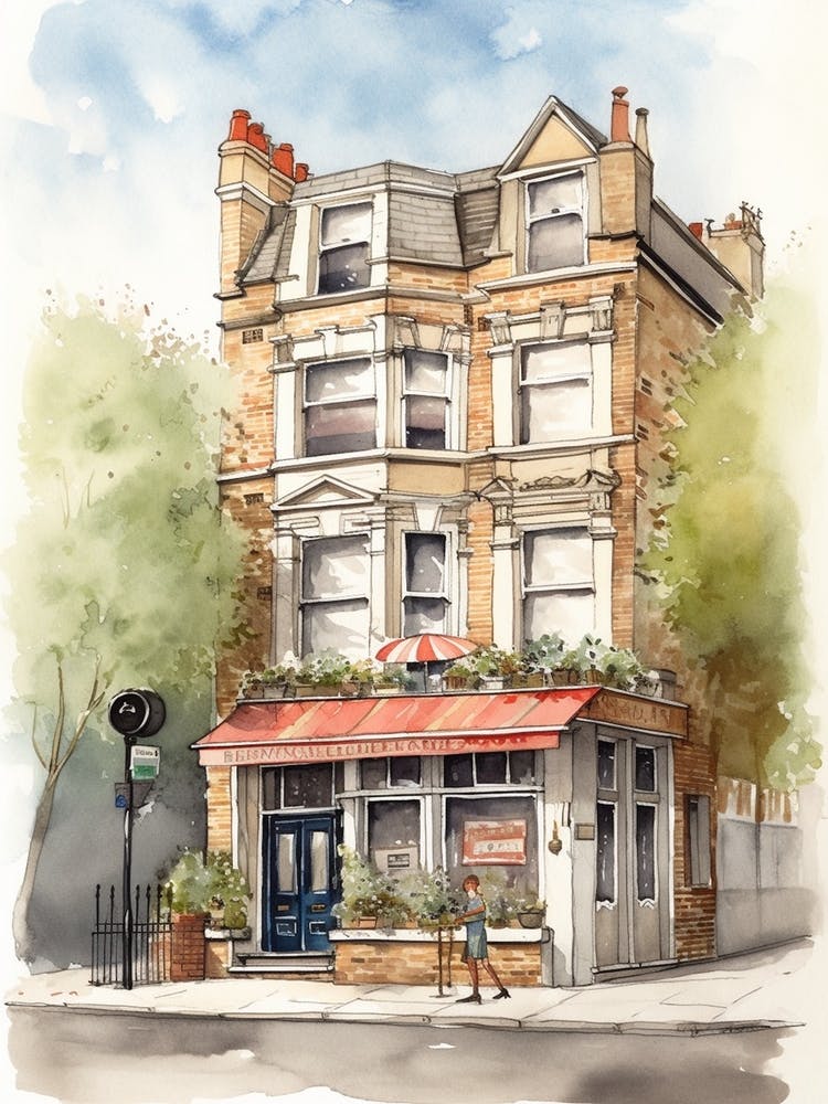 Camberwell London Neighborhood, Watercolour 3