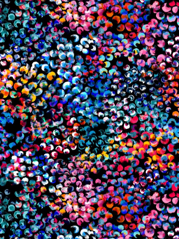 Rainbow Spot Painting - Black