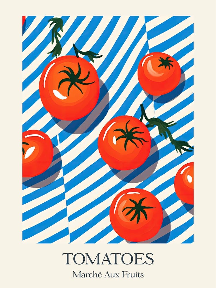 Marche Aux Fruits Tomatoes Fruit Summer Illustration 2