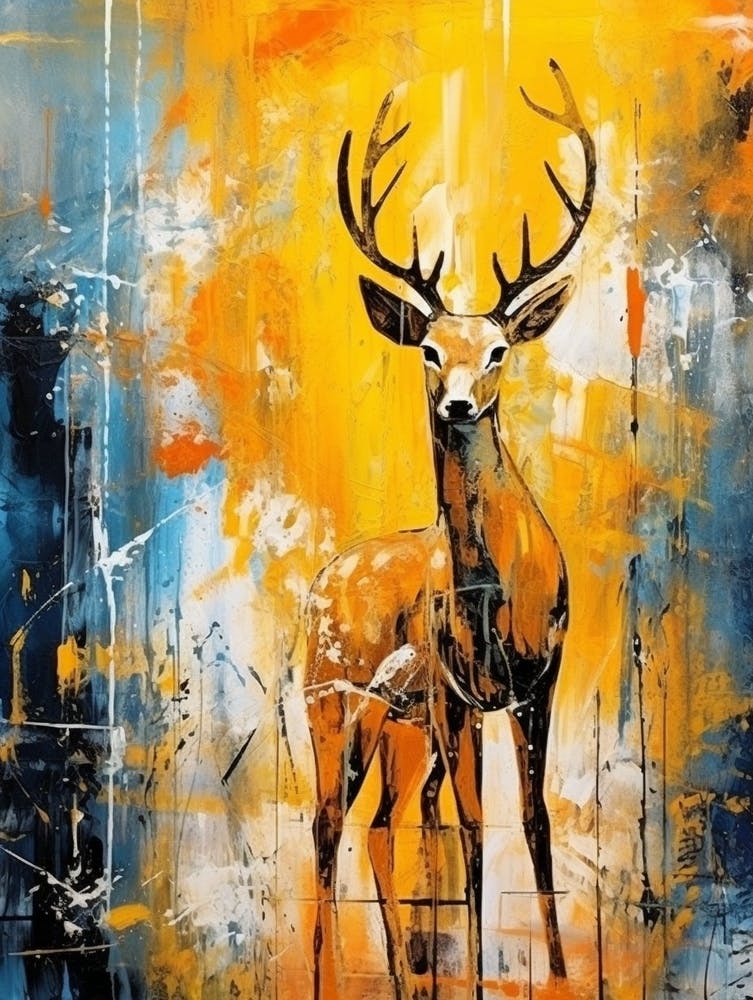 Deer Abstract Expressionism 1