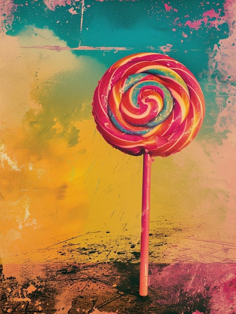 Rainbow Lollipop Retro Photo