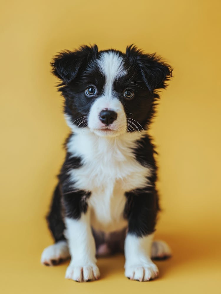 Border Collie Puppy.Generated AI. Wall