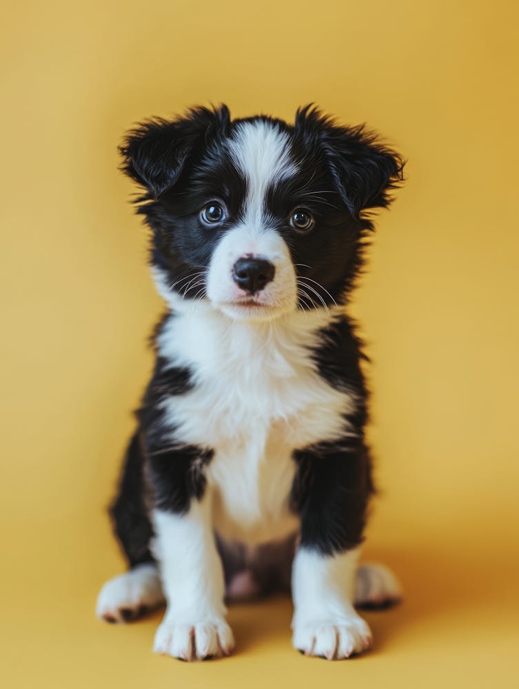 Border Collie Puppy.Generated AI. Wall