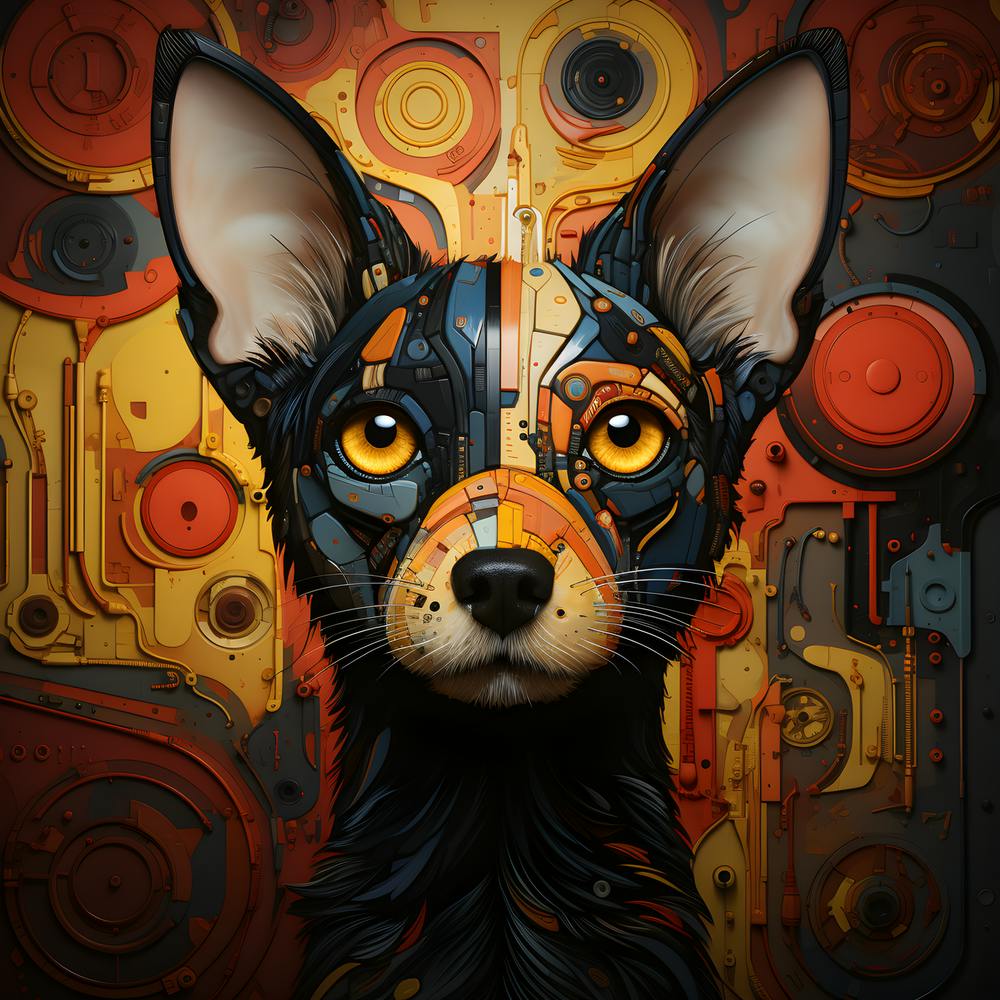 Abstract Dark Art Dog Dreams