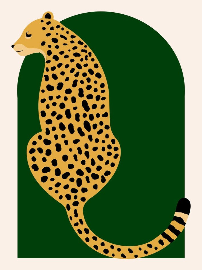 Boho Leopard Jungle Green Vintage Arch