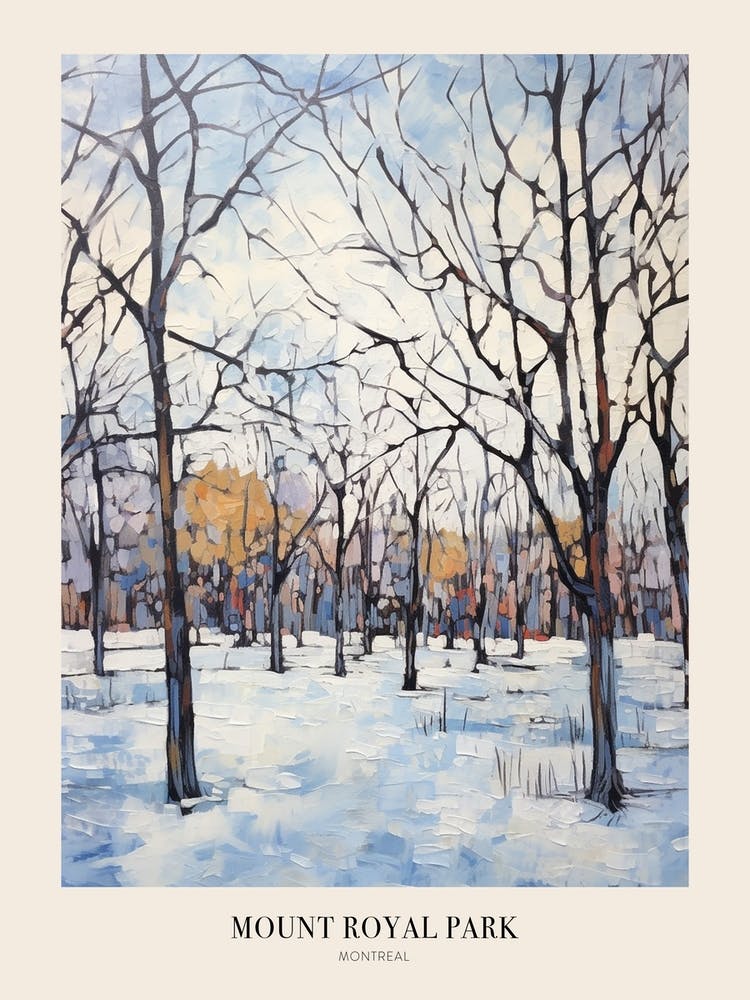 Winter Stadtpark Poster Mount Royal Park Montreal Kanada 3
