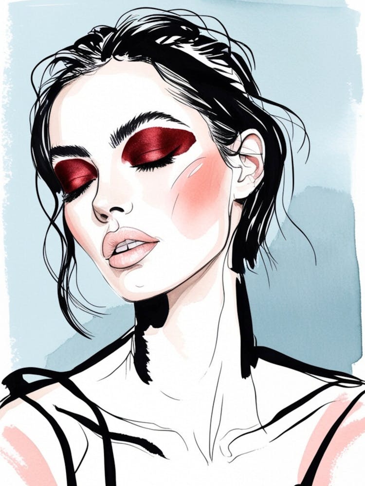 Illustration Of A Woman With Makeup 1