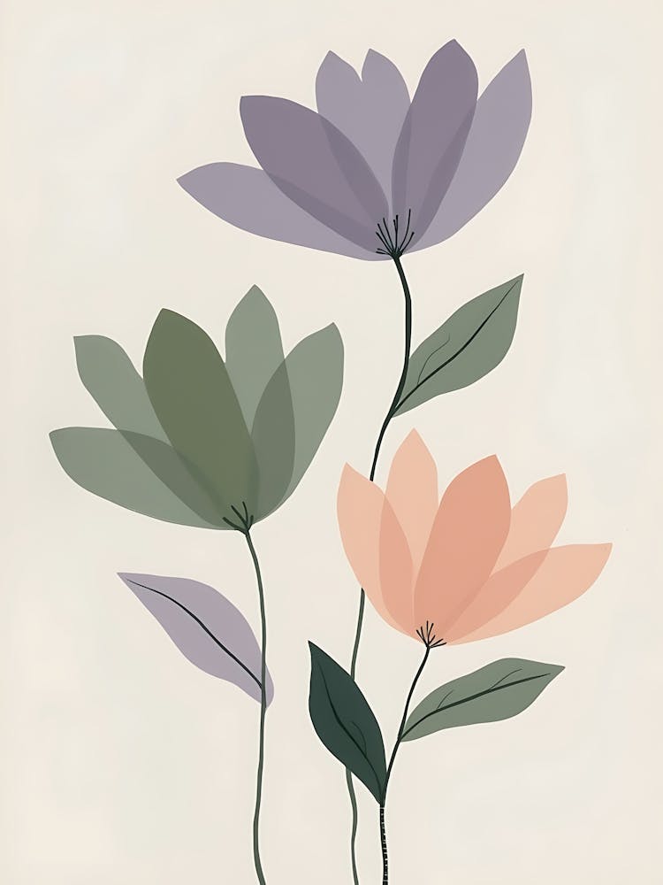 Boho Watercolor Flowers | Dreamy Botanical Wall Art for Serene Spaces