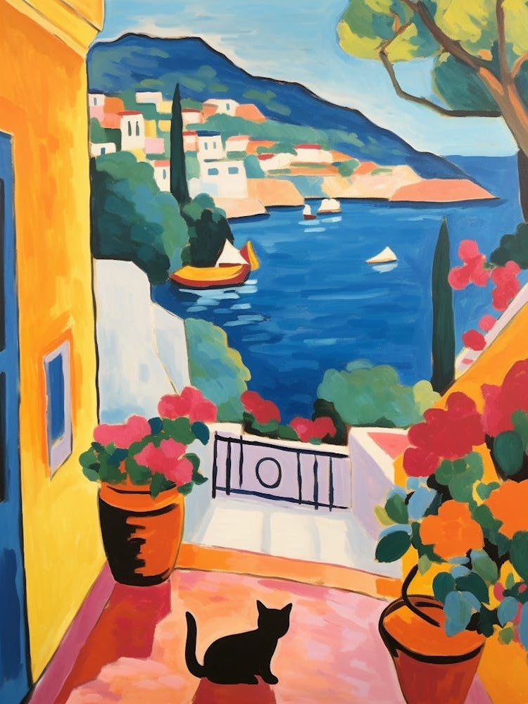 Painting Of A Cat In Dubrovnik Croatia 3