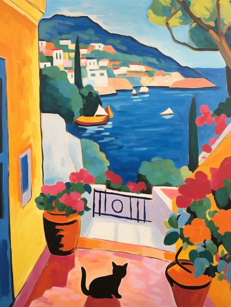 Painting Of A Cat In Dubrovnik Croatia 3