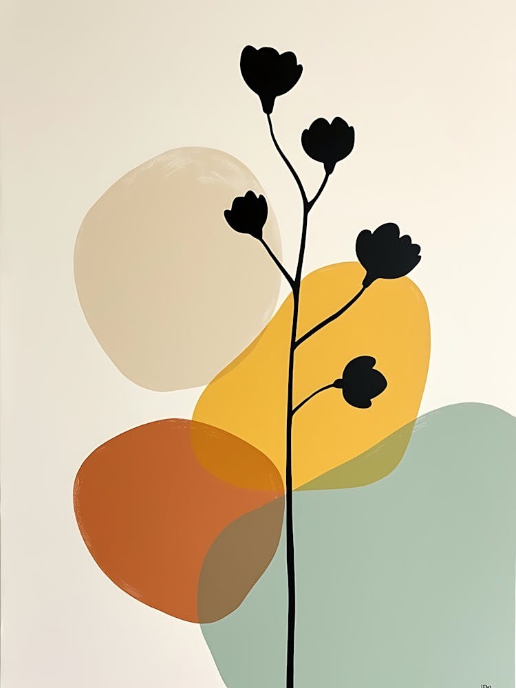 Minimalist Botanical Silhouette in Warm Pastels