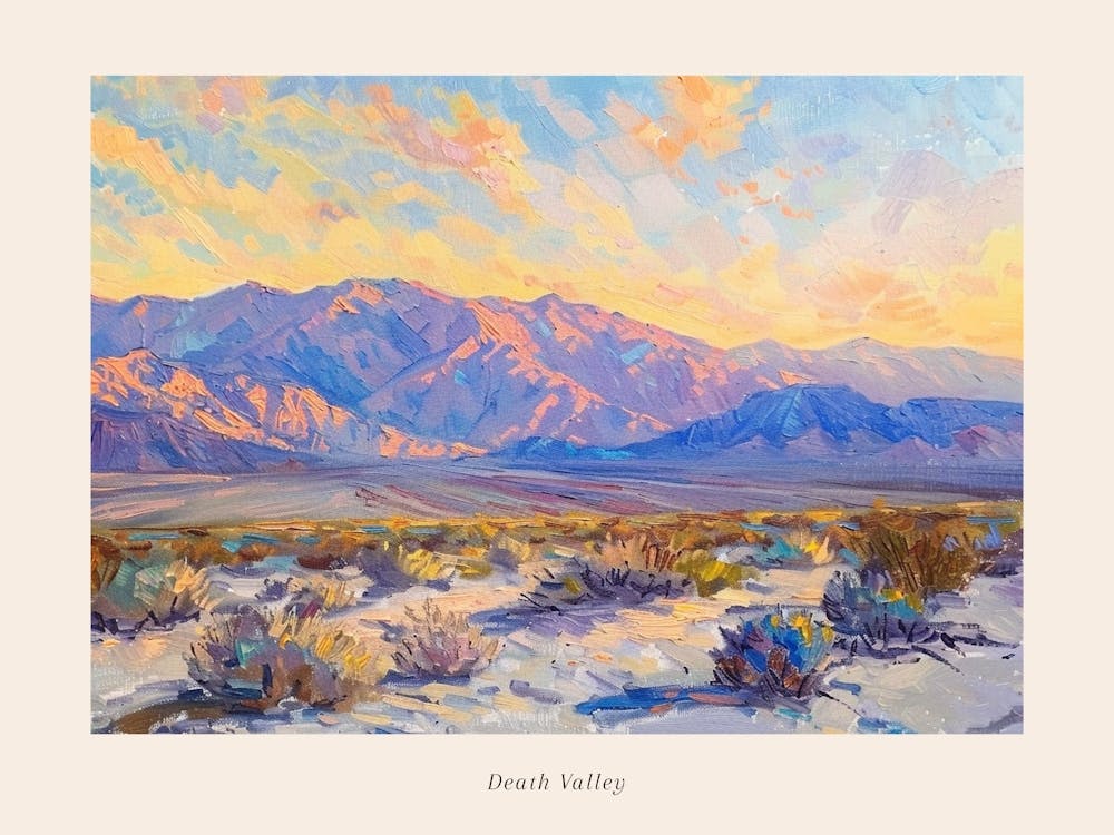 Western Sunset Landscapes Death Valley California 1 Poster