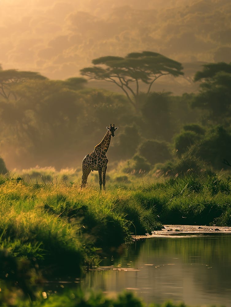 Giraffe In The Savannah