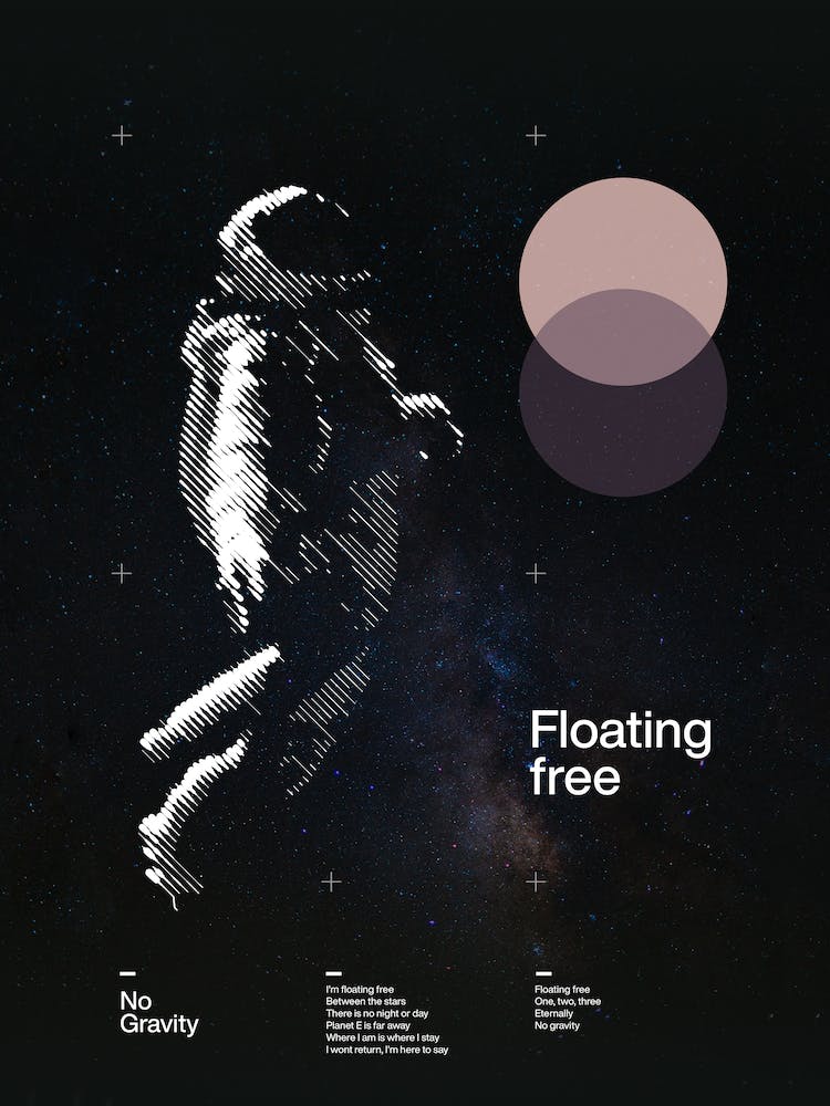Poster Floating Free - Astronaut in space -
