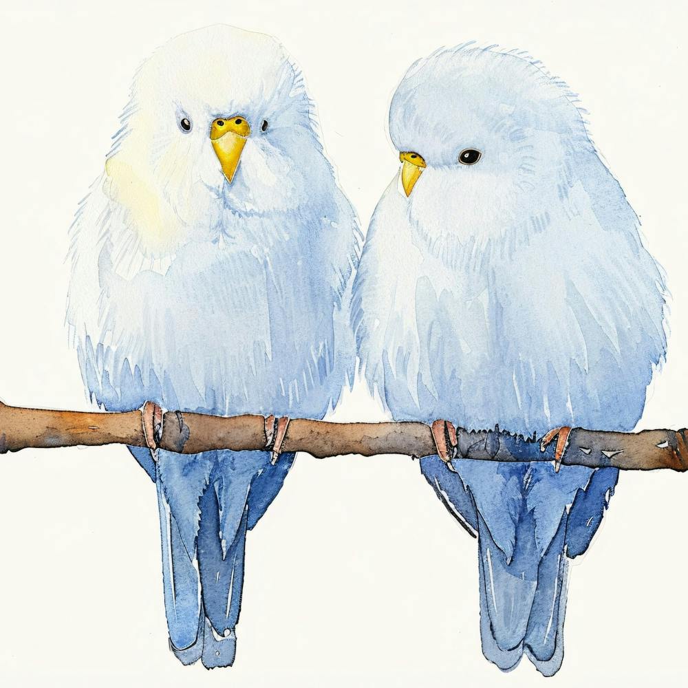 Two Birds Perched On A Branch