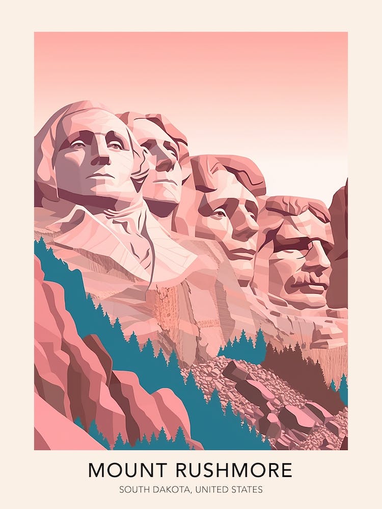 Mount Rushmore South Dakota United States Travel Poster