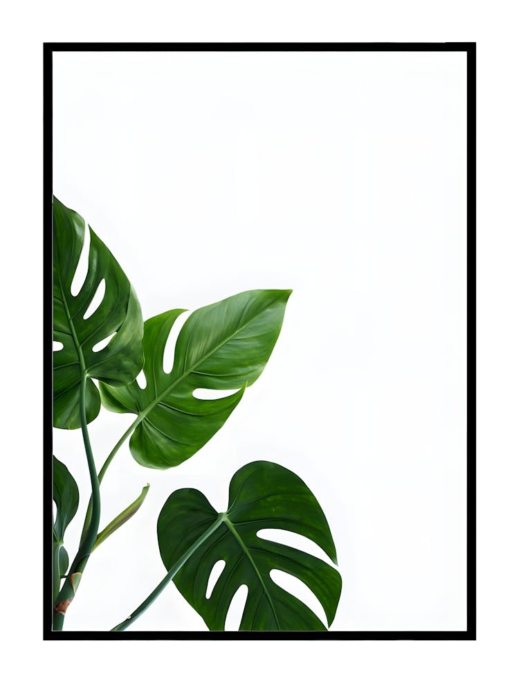 Monstera Deliciosa Photo Print - Green Tropical Leaf