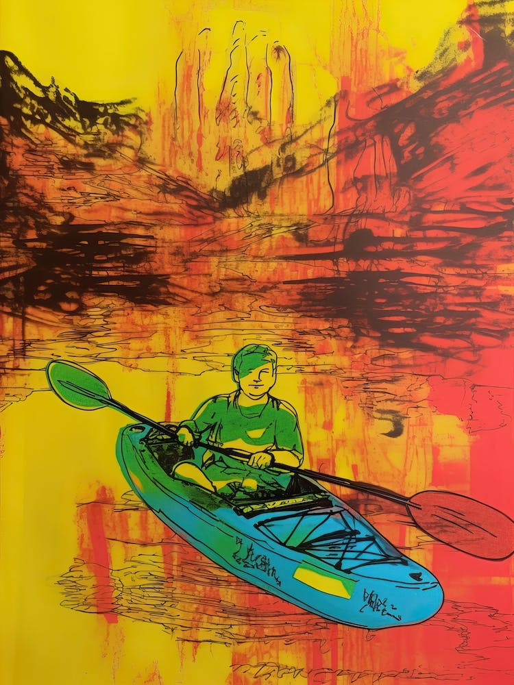 Kayaking Pop Art 2
