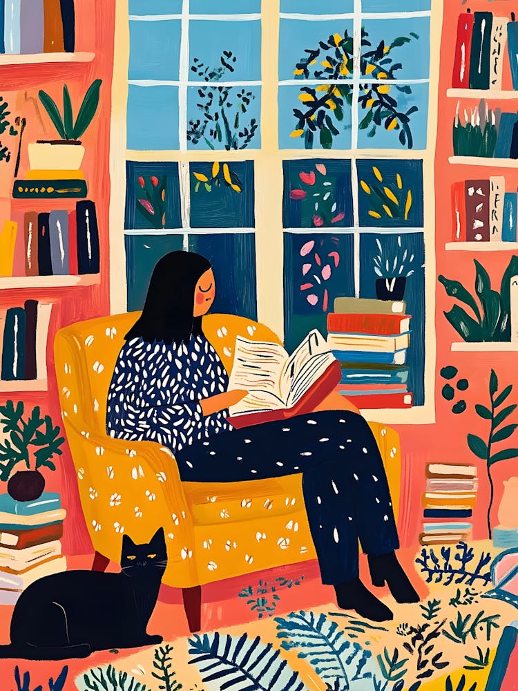 Woman Reads A Book