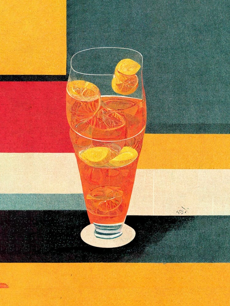 Cocktail Glass 70s Abstract