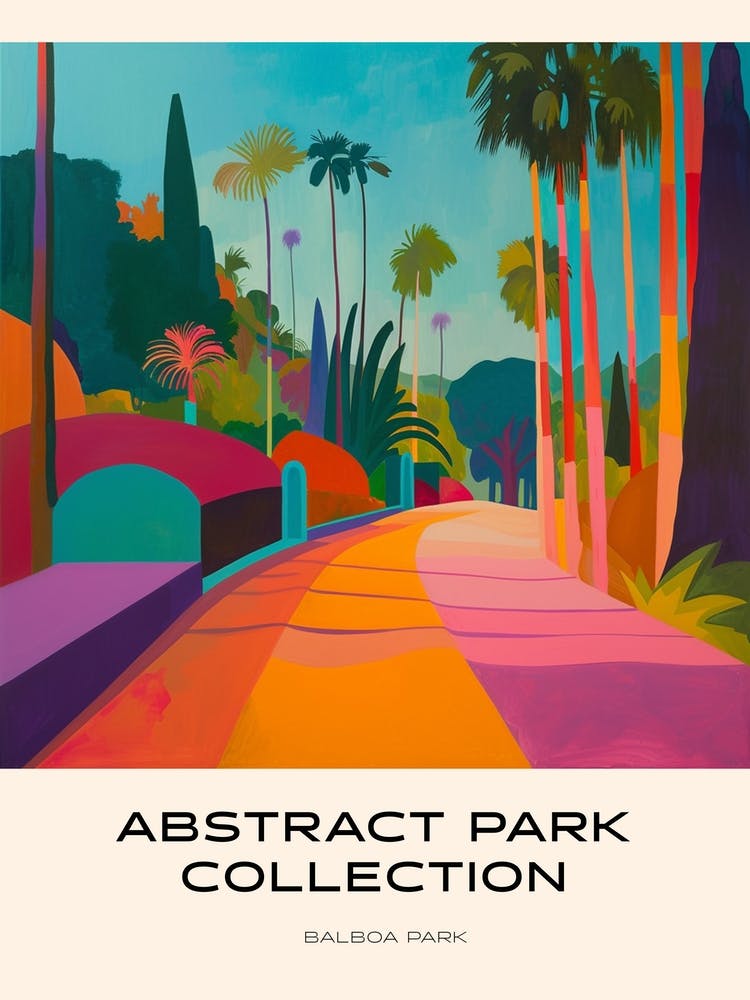 Abstract Park Collection Poster Balboa Park San Diego 4