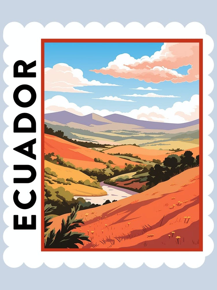 Ecuador Travel Stamp Poster