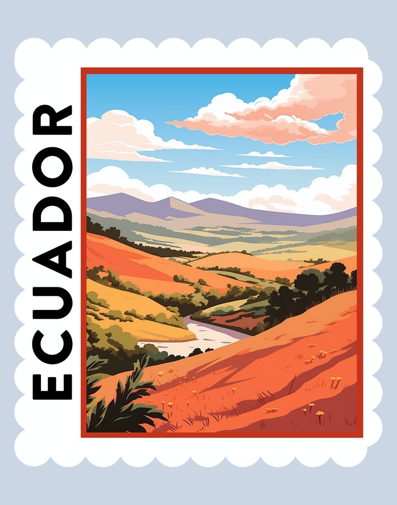 Ecuador Travel Stamp Poster
