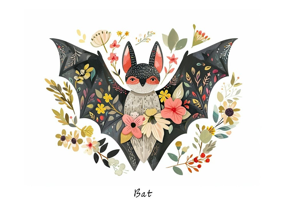 Little Floral Bat 1 Poster