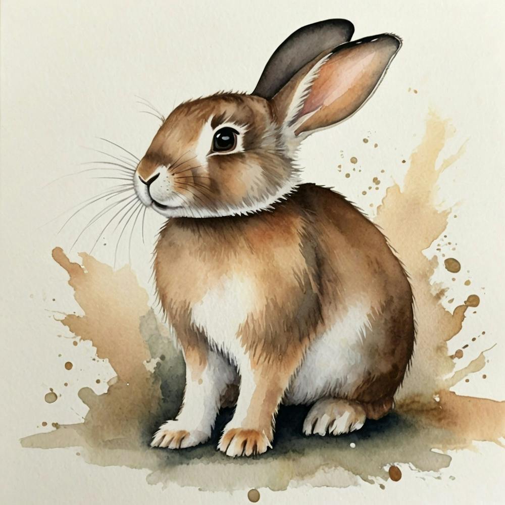 Rabbit Watercolor Painting 3