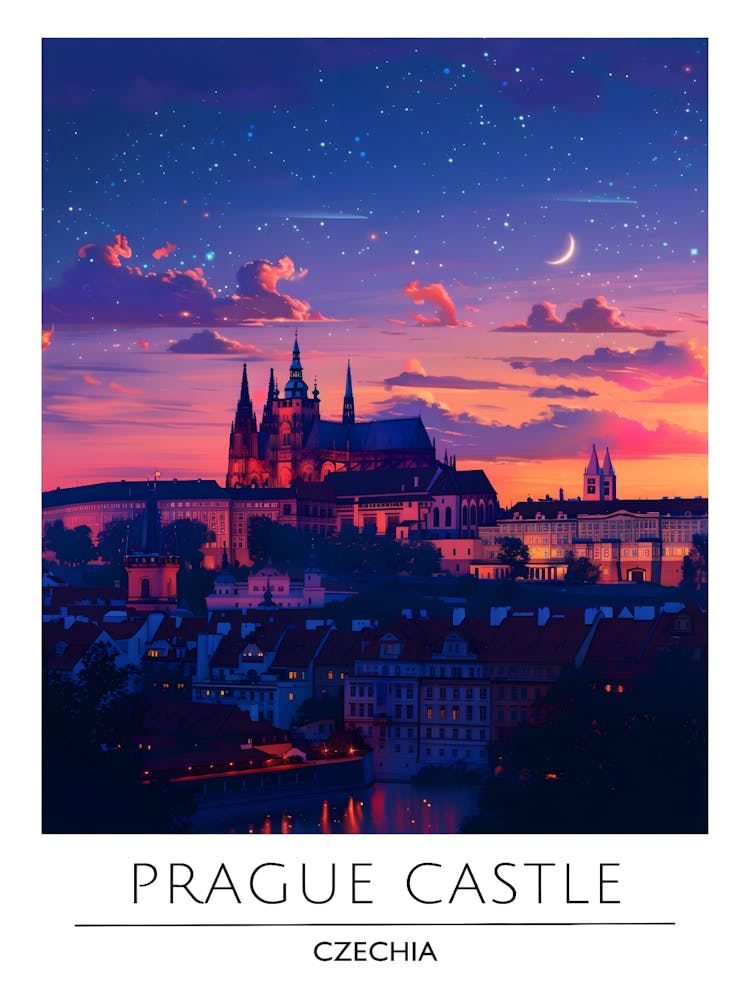 Prague Castle At Sunset