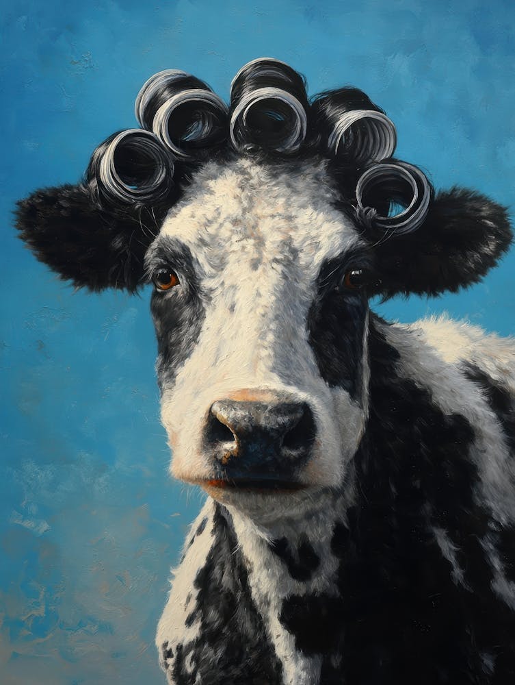 Cow With Curlers 1