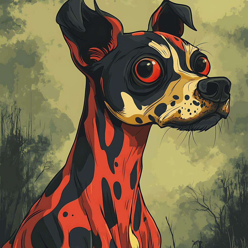 Vintage 80s Nightmarish Dog 7