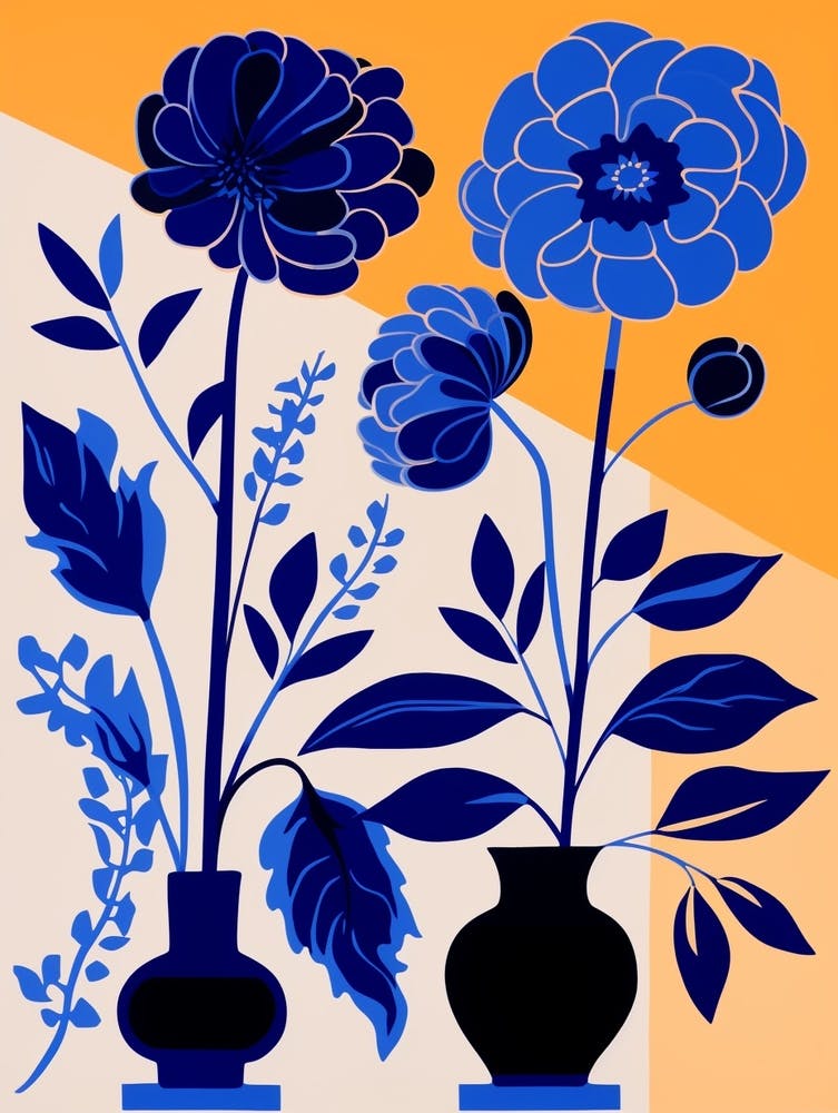 Blue Flower Illustration Calendula 3