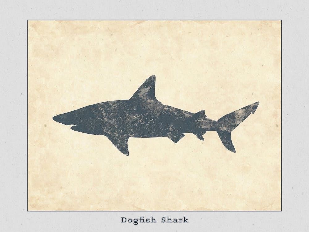 Dogfish Shark Silhouette 7 Poster