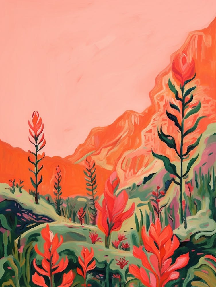 Boho Wildflower Painting Indian Paintbrush 4