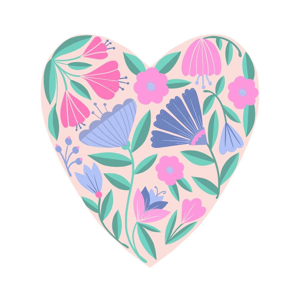Botanical Heart 1 Square