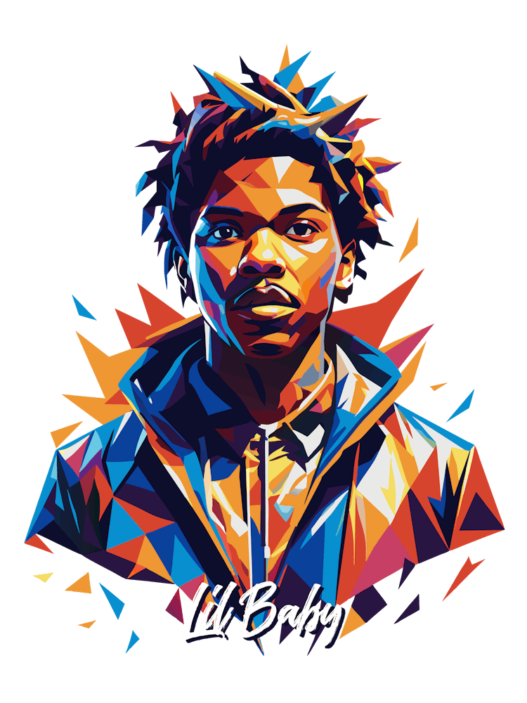 Lil Baby 02 Portrait Music Icon Style WPAP Pop Art