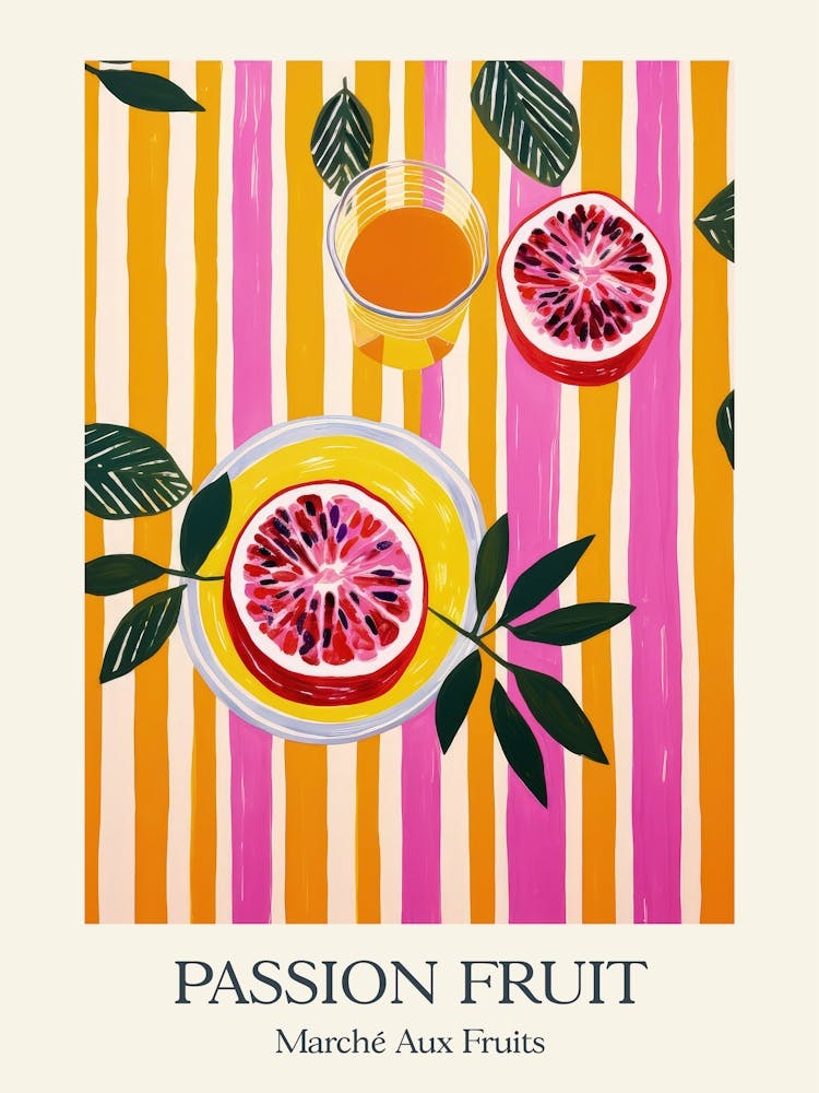 Marche Aux Fruits Passion Fruit Fruit Summer Illustration 3